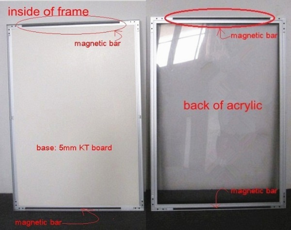 Customized Size Magnetic Frame Displays Aluminum Frame