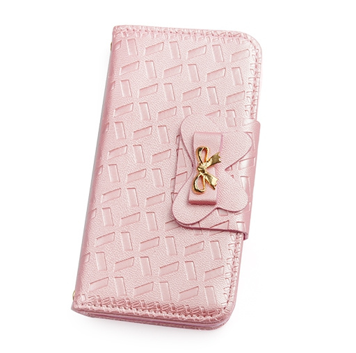Pink Decoration Flip Leather Case