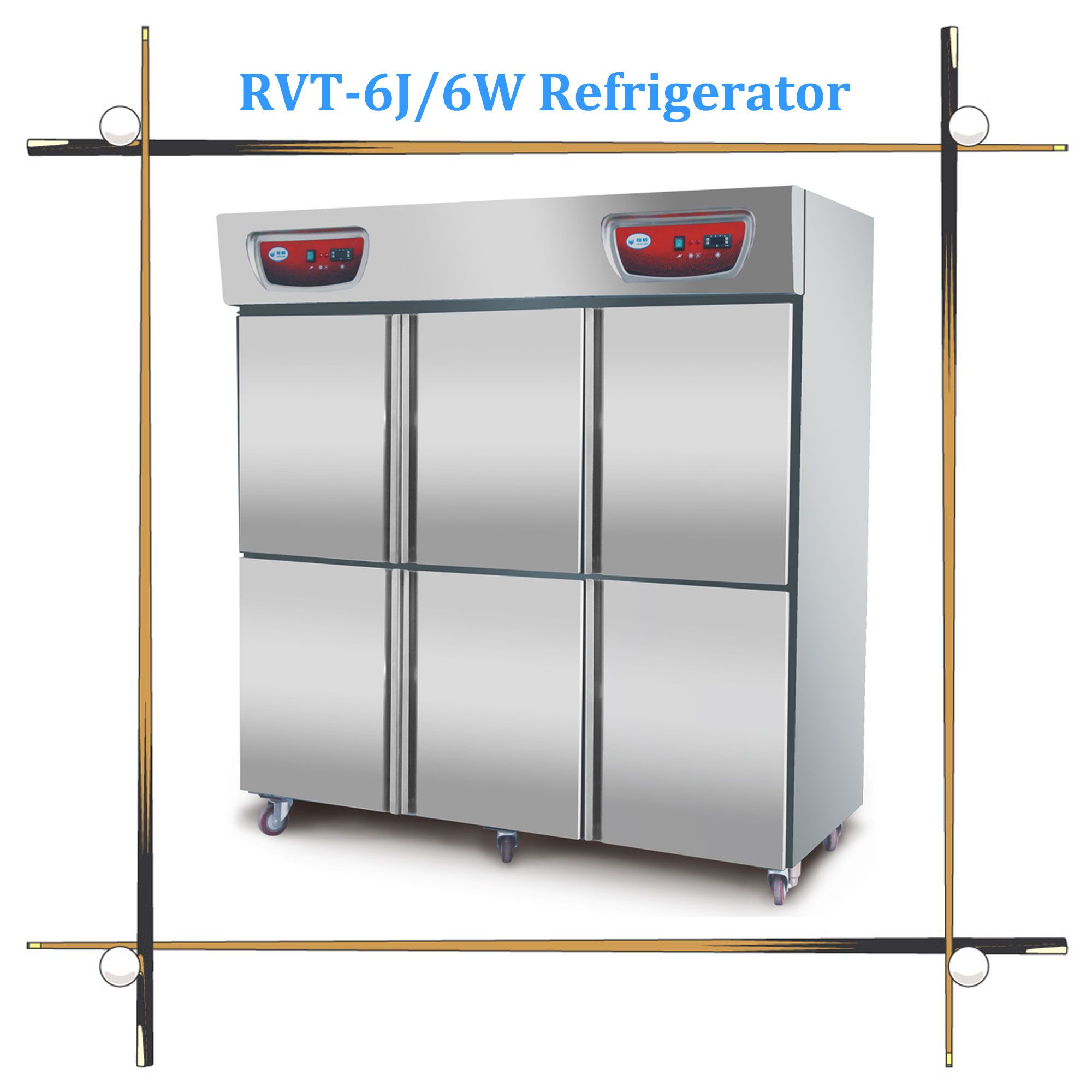 6 Doors Commercial Refrigerator