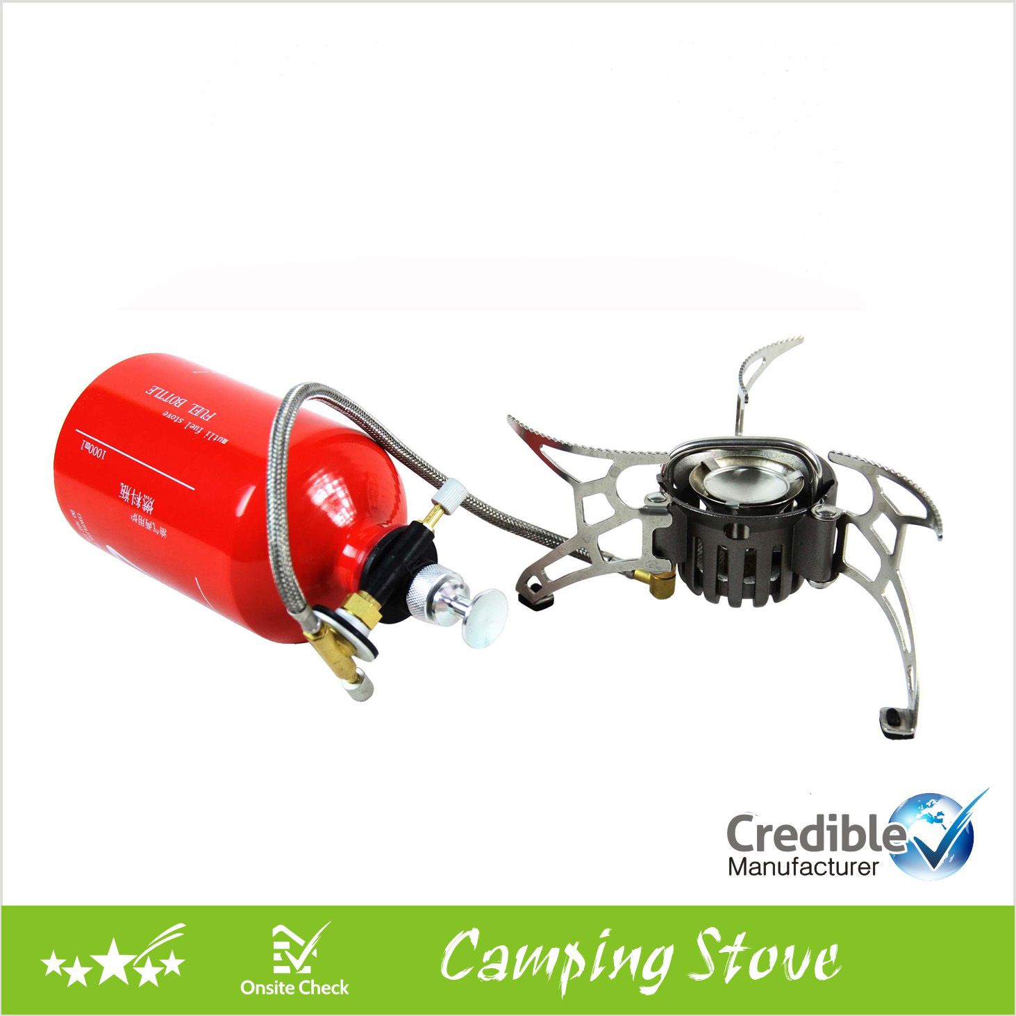 Split Oil Burner with Fuel Bottle