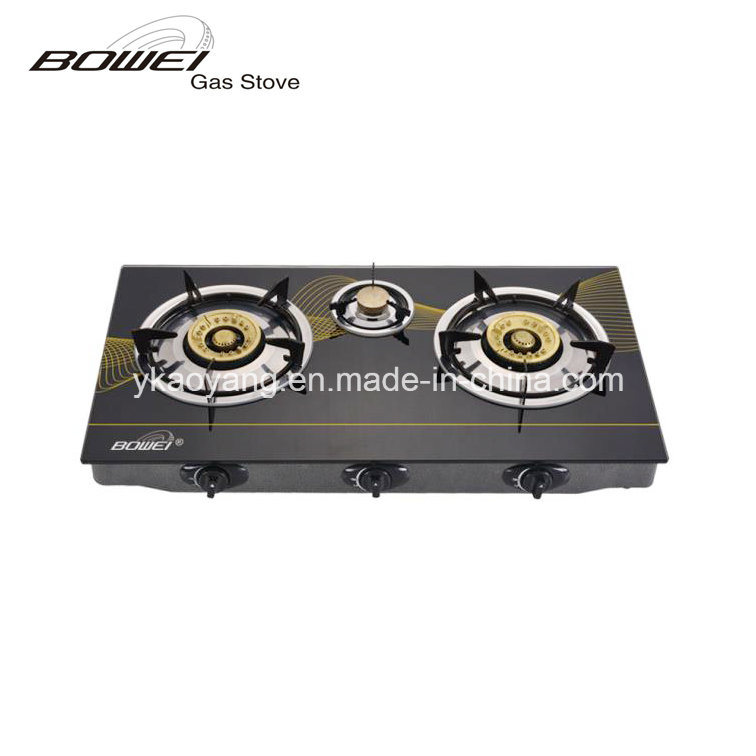 Best Price Tempered Glass Gas Stove with 3 Burners
