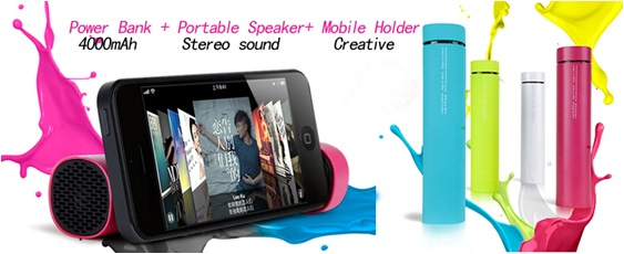 Power Bank Speaker with Phone Holder