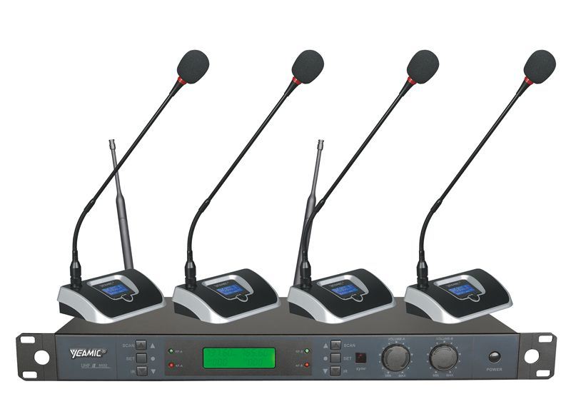 IR Synchronization UHF Wireless Meeting Microphone, 4 Transmitter Use in Same Time Without Interference