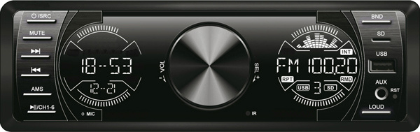 New Dual Round LCD Car MP3 USB SD Indash Headunit FM Aux