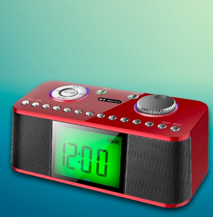 Mini Radio Am FM Digital Speaker with Alarm Clock, USB Connector and TF Card