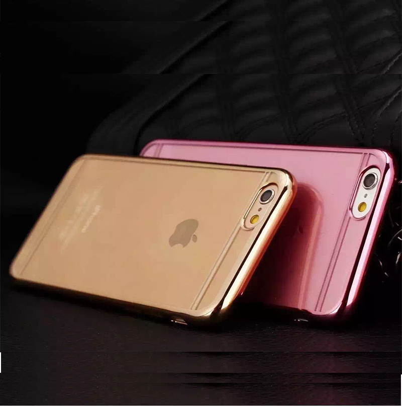 Luxury Ultra-Thin Clear Eletroplate TPU Phone Case for iPhone/Samsung/HTC