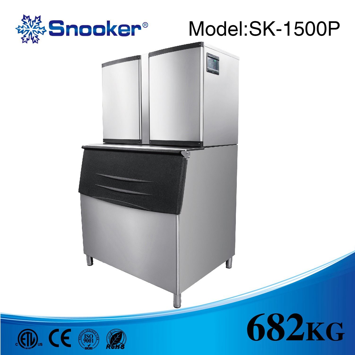 Factory Directly Ce/RoHS Certification 682kg/Day Ice Cube Maker