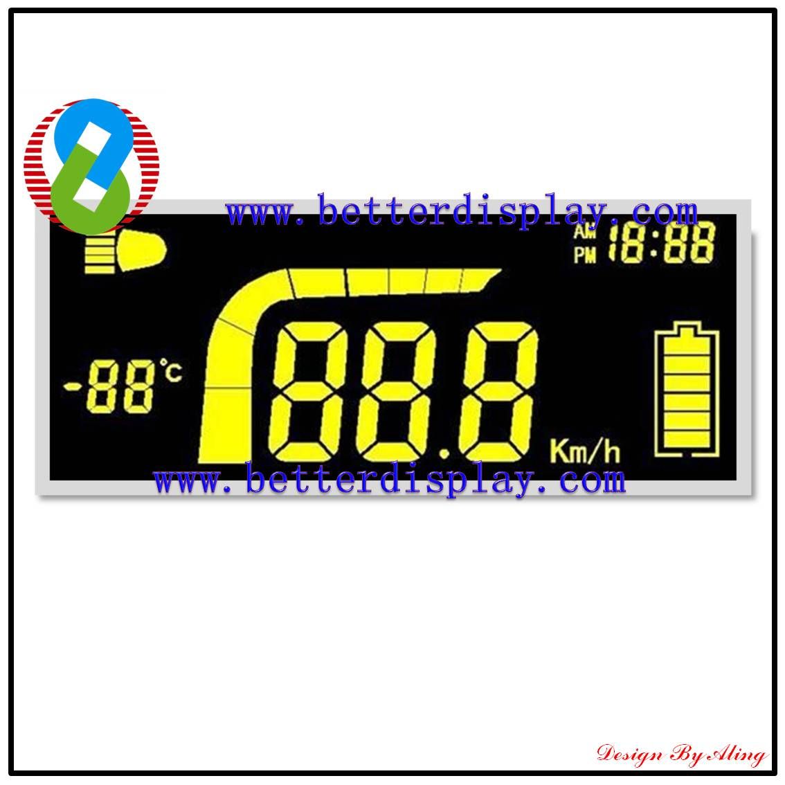 Better LCD Screen Va Customized Yollow Letter LCD Display