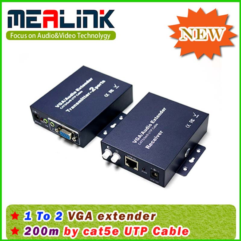 200m 1 to 2 VGA +Audio Extender by Cat5e