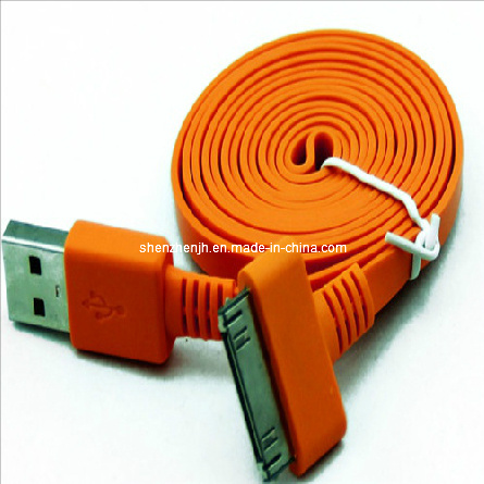 Mobile Phone Cable 2.0 USB Flat Cable for iPhone with Charge and Data Transfer (JHU225)