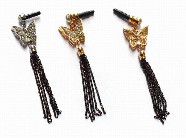 Butterfly Earphone Plug with Chain (PL652)
