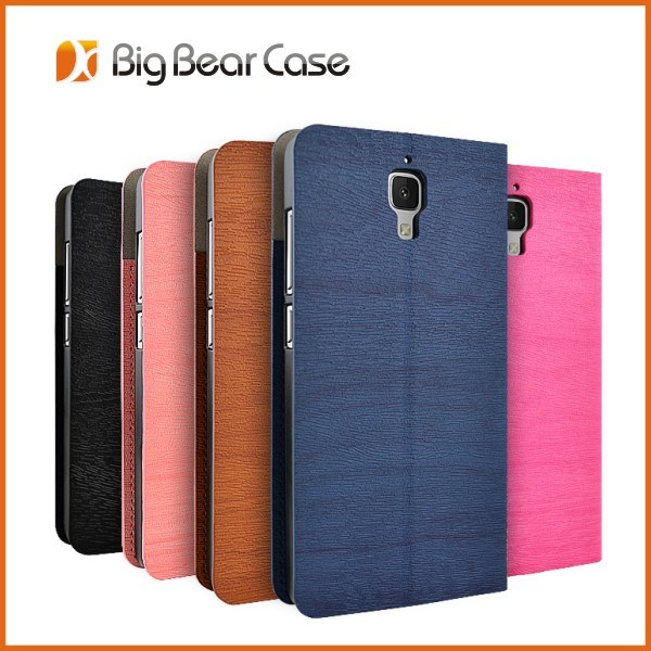 High Quality Leather Flip Cover for Xiaomi Mi4 M4