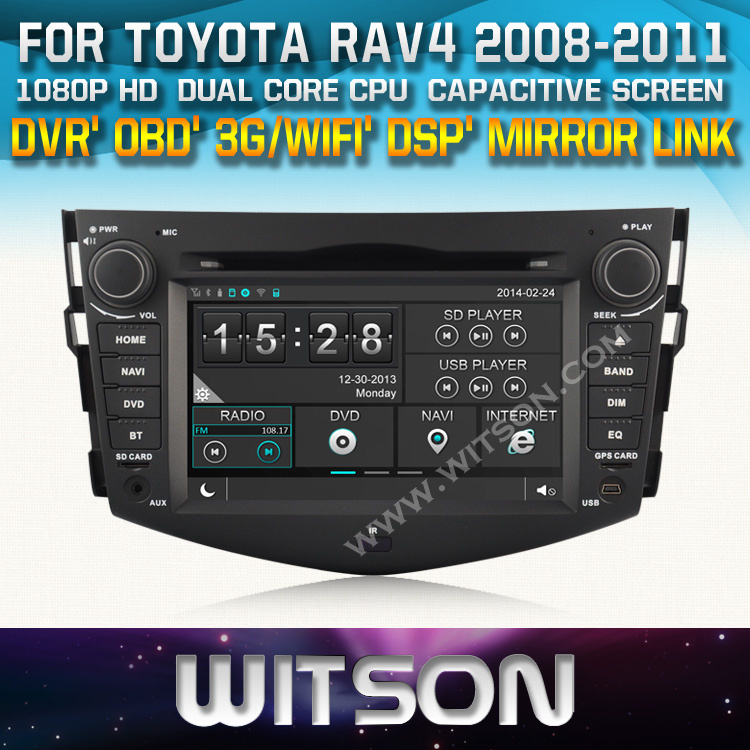 Witson Car DVD Player with GPS for Toyota RAV4 (W2-D8126T)