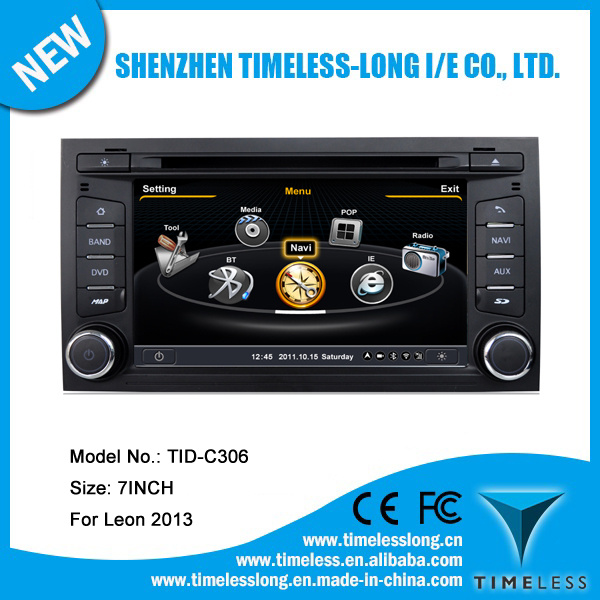 Car DVD Player for Seat Leon 2013 with Built-in GPS A8 Chipset RDS Bt 3G/WiFi DSP Radio 20 Dics Momery (TID-C306)