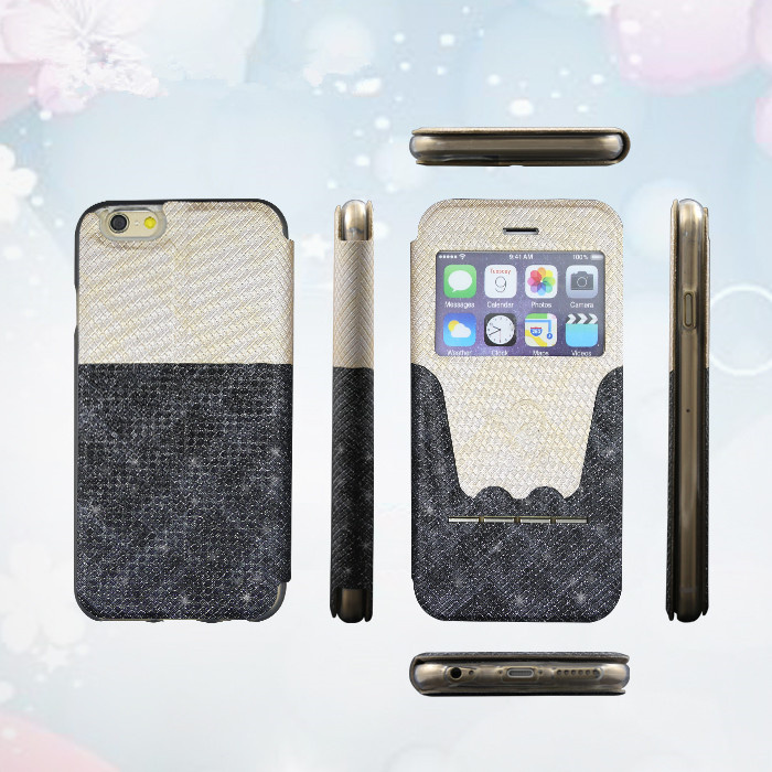 2015 Shining PU Leather Cell Mobile Phone Case for iPhone 6s