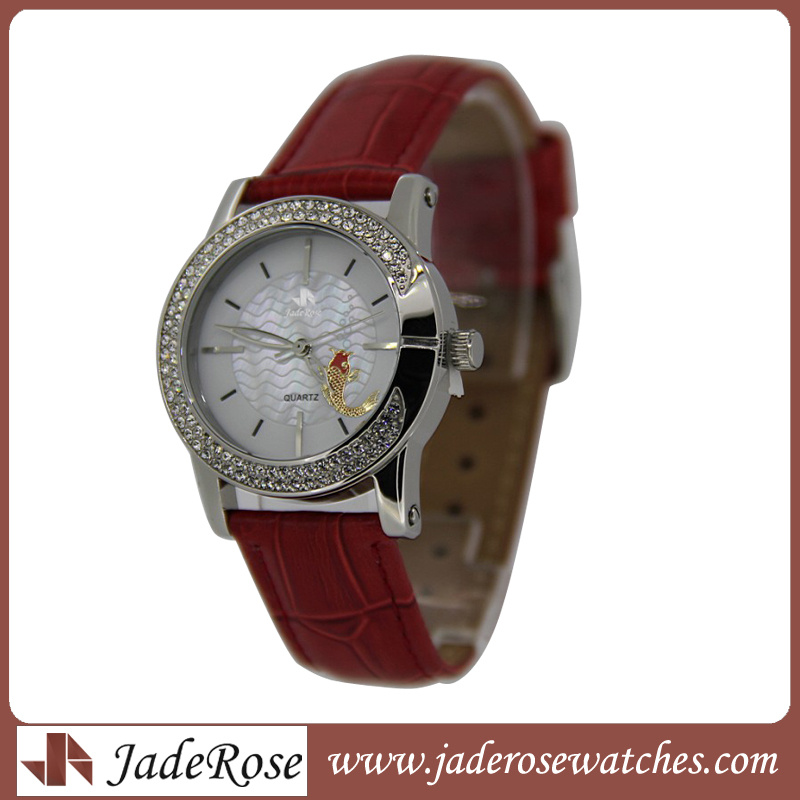 2016newest Lady Quartz Leather Strap Watch