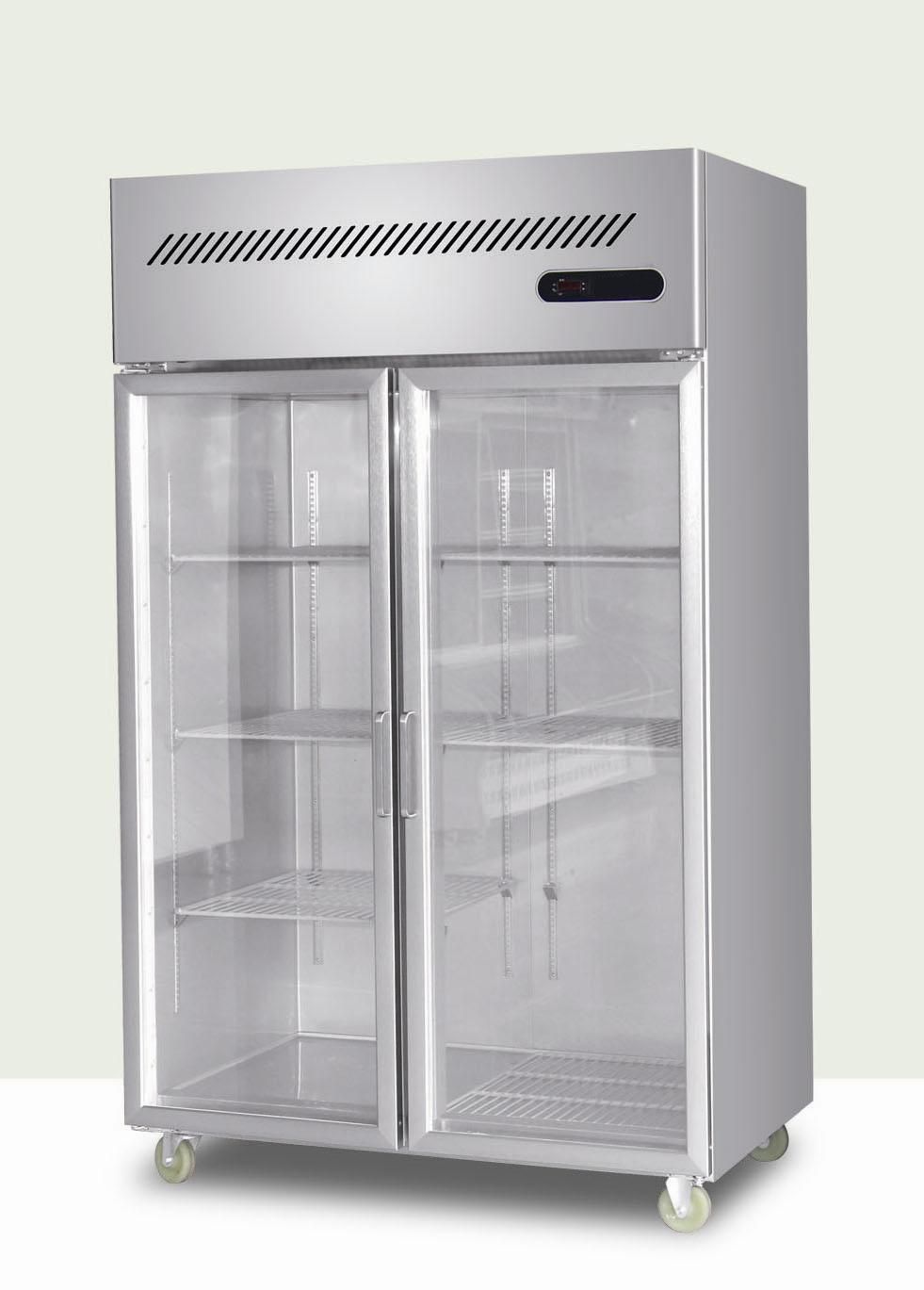 Glass Door Upright Kitchen Refrigerator