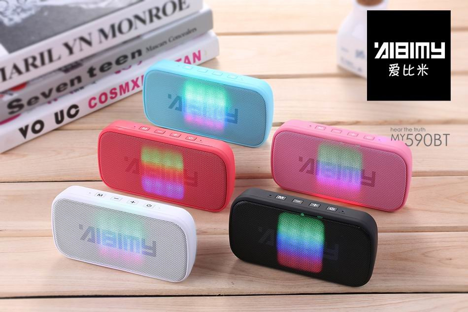 Fashion Modal Free Shipping Portable Bluetooth Wireless Speaker Subwoofers Support TF Card with Colorful LED Lights Beautiful