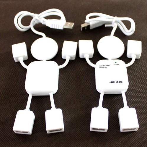 White Doll Design 4 Port USB 2.0 High Speed Mini Hub for PC Laptop