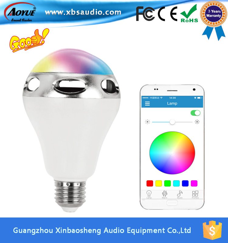 Wireless Mini Bluetooth Bulb Speaker with LED Light APP Control