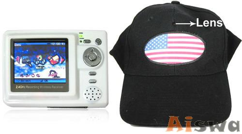 1GB Wireless Camera Hat with Wireless MP4 Player Receiver