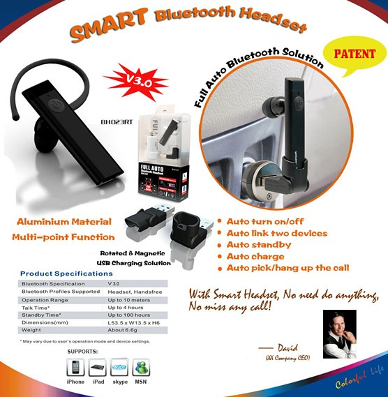 Bluetooth Earphone for iPhone4/Mobile Phone