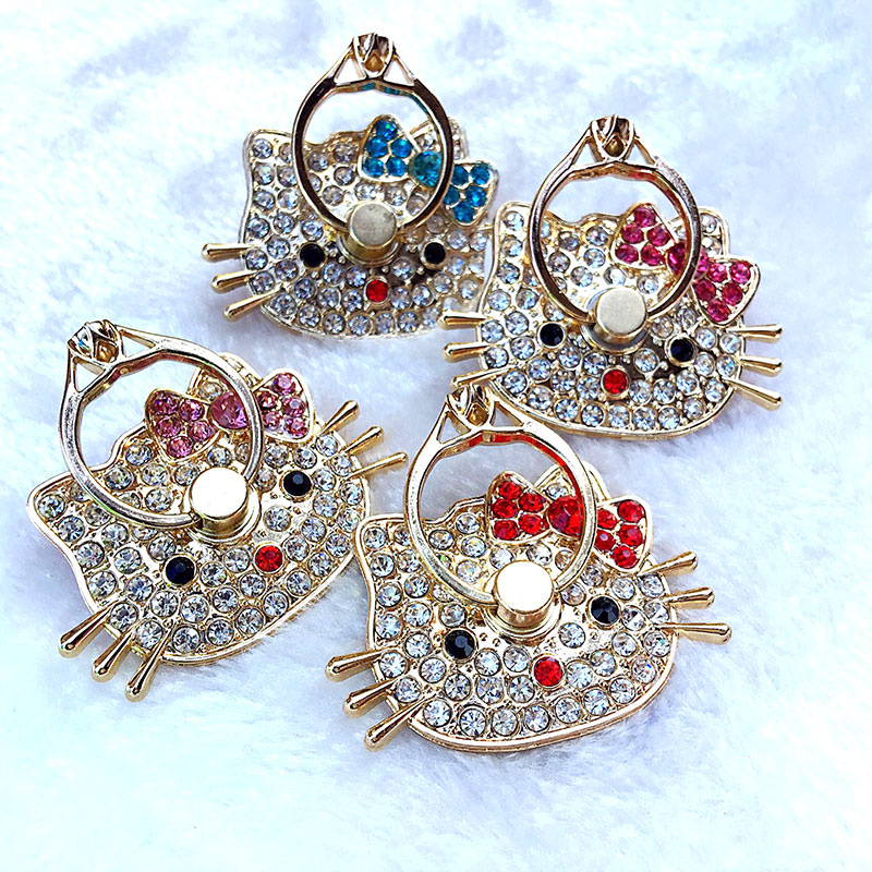 Cute Diamond Kitty Mobile Phone Ring Holder