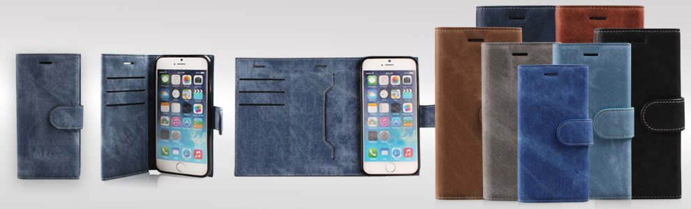 2015 New Design PU Mobile Phone Wallet Cases with Many Card Slots