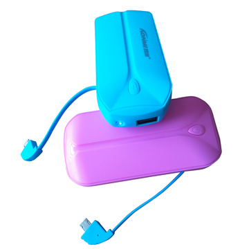 4400mAh External Chargers for Mobile Phone with Built-in Cable
