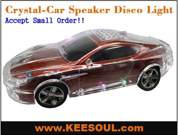 Crystal Car USB/TF Card Speaker Disco Light FM Radio (KS-789Y)