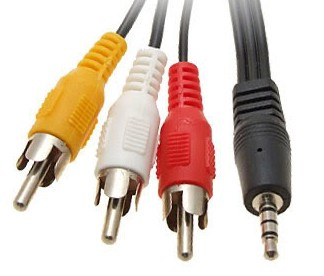 3.5 Mm to 3 RCA AV Camcorder Video Cable for Sony JVC 6