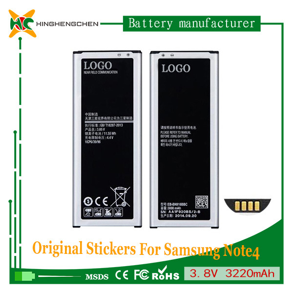 3220mAh 3.8V High Capacity Battery for Note 4 Sm-N9100 N9108V N9109W N9106W New Battery