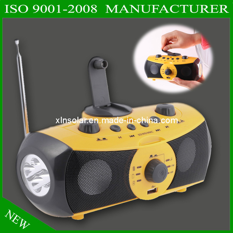 MP3 Player & Crank Radio & FM/Am Radio &Solar Garden Music Player & Emergency Flashlight Radio Speaker