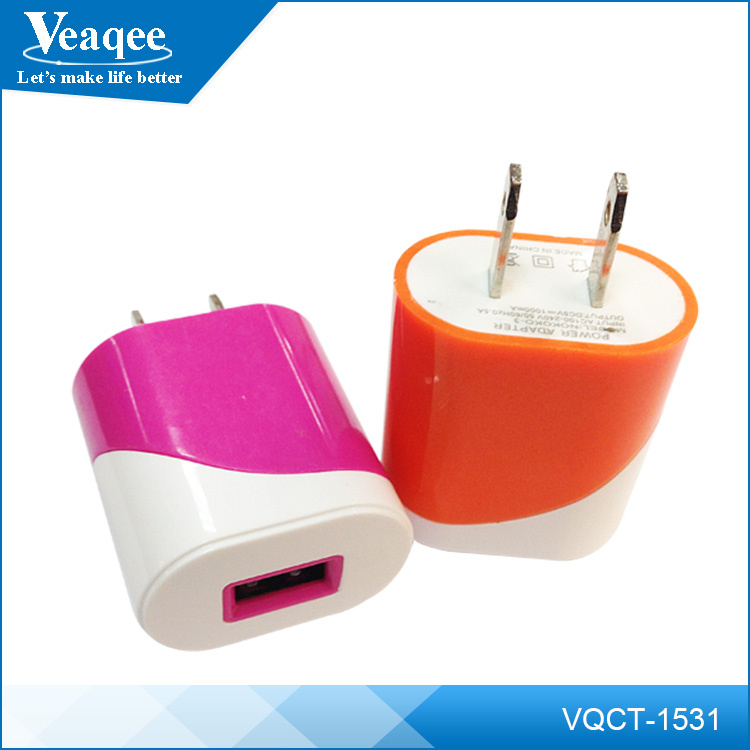 1A Two-Color EU / Us Pin Phone Charger for HTC/PC Tablets/GPS