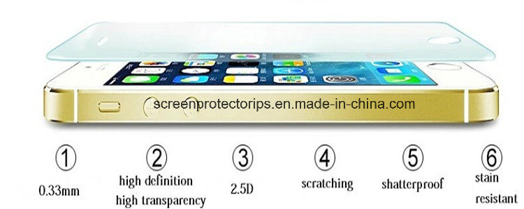 Anti-Fingerprint 0.21mm Tempered Glass Protector for iPhone5 99% Transparency