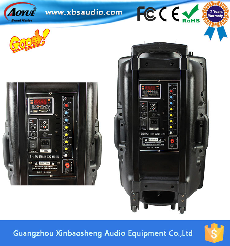 Guangzhou Factory Portable Active Trolley Speaker with Wireless Microphone