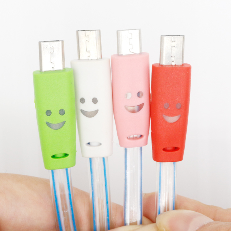 LED Smile Face USB Data Sync Cable for iPhone 6