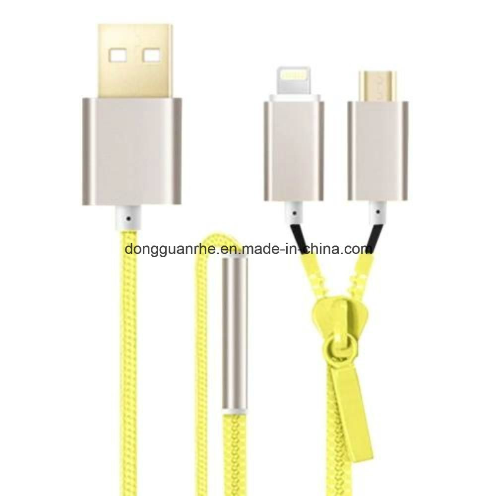 2A 1m Yellow Color Zipper Cable of Micro Phone (RHE-A4-035)