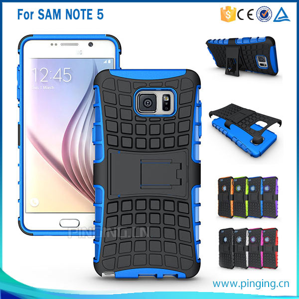 Dual Layer Kickstand Cell Mobile Cover for Samsung Galaxy Note 5 S6 Edge Plus