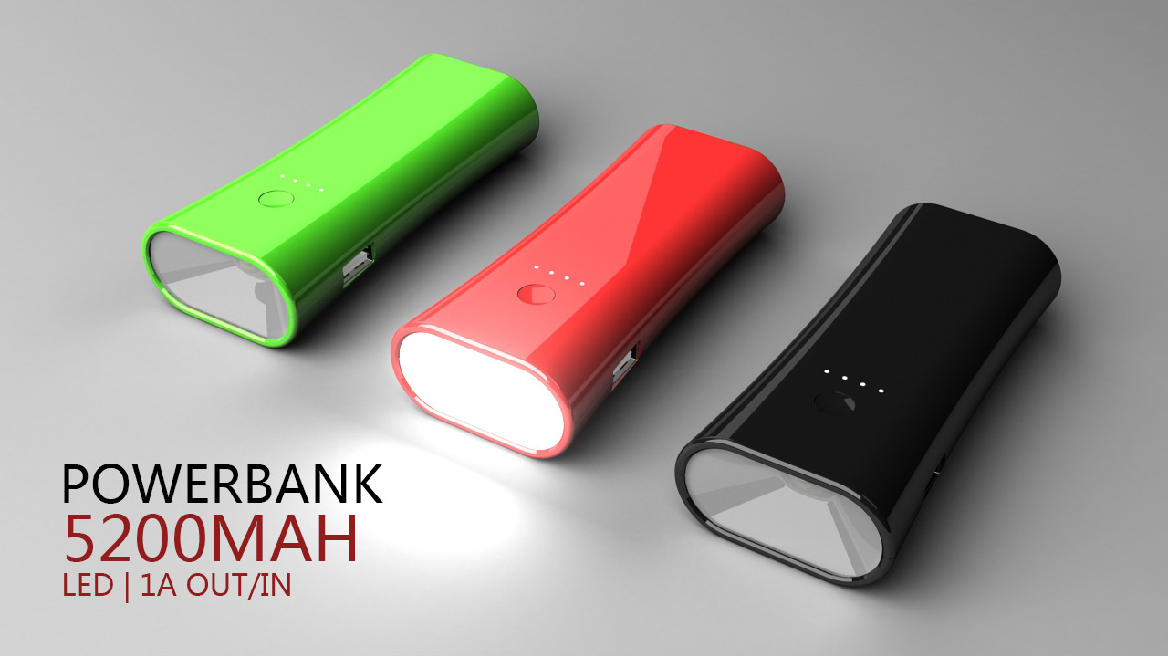 5200mAh Power Bank with LED Flashlight