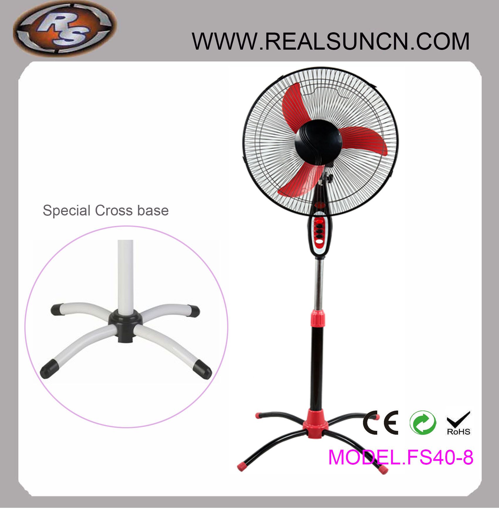 Electrical Stand Fan with Ox Blade-New Design Base