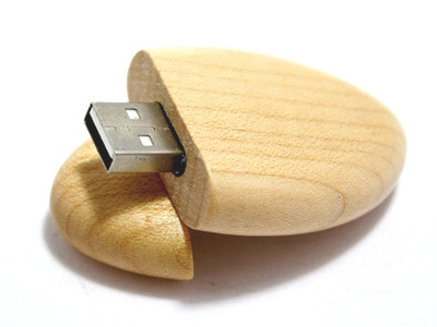Round Wood USB Flash Drive  (ZC-UF943)