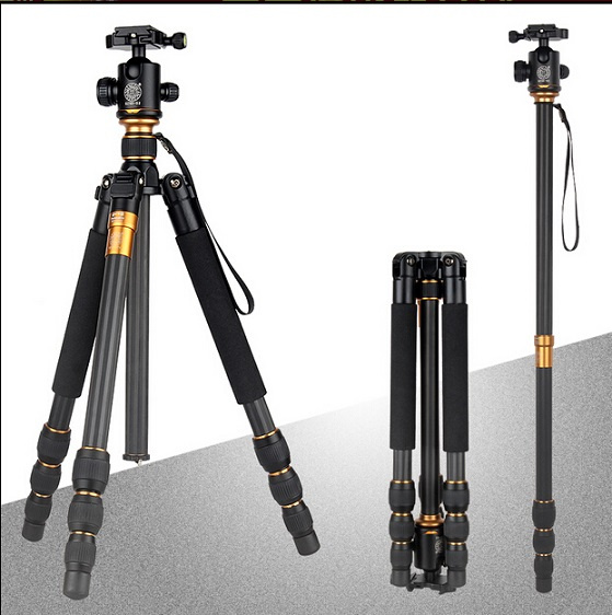 Carbon Fiber Camera Tripod, portable and Can Change Into Monopod