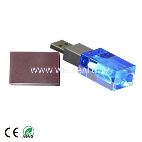Crystal USB Flash Drive with Laser Engrave Lightening Logo