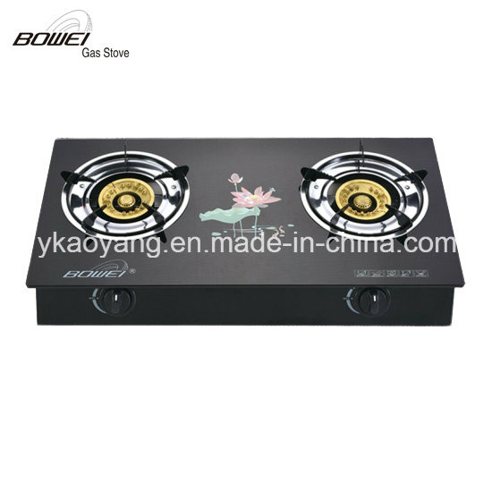 Lotus Flower Tempered Glass Top Gas Stove