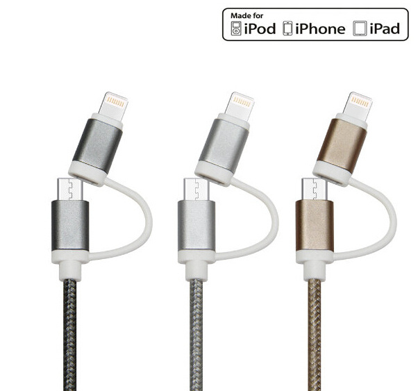 Metal Casing Braided Cable for Samsung and iPhone