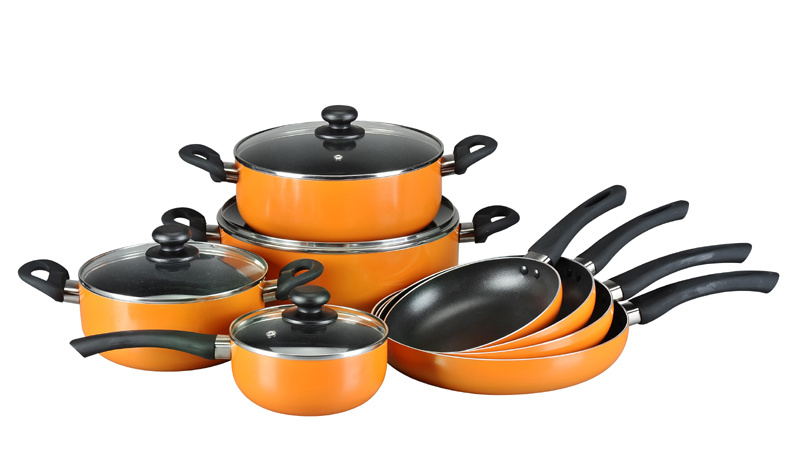 12PCS Pressed Aluminum Non-Stick Cookware Set