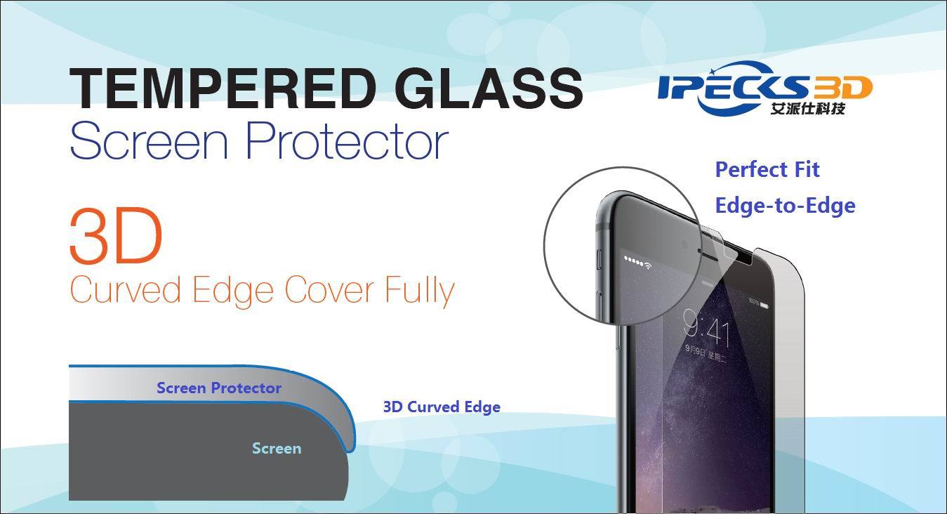 0.21mm 3D Curved Edge Tempered Glass Screen Protector for iPhone 6 and 6 Plus