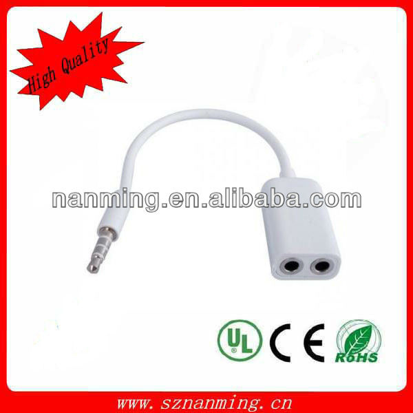 3.5mm Headphone Earphone Y Splitter Adapter Cable Double Jack for Mobile Phone