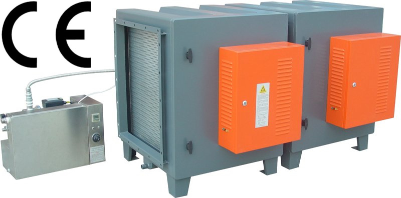 Automatically Cleaning Air Purifier With Electrostatic Precipitator (ESP) for Restaurant Cooking Fume Disposal System